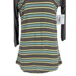 LuLaRoe Randy 3/4 Sleeve Striped Crewneck Tee Brown Green Size XXS Photo 2