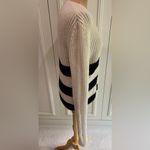 Equipment  Femme‎ Ivory & Black Striped Wool Alpaca Carson Pullover Sweater Photo 3