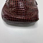 Antonio Melani  Brown Patent Leather Croc Embossed Woven Chain Handle Bag Photo 10