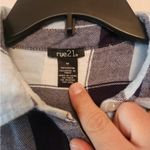 Rue 21  Plaid black and white fannel long sleeve shirt Size medium Photo 2