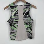 Lululemon Athletic Tank Top Abstract Swirl Green Black White Mesh Back Size M Photo 3