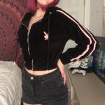 Playboy  Black Hoodie with Pink Stripes Photo 1