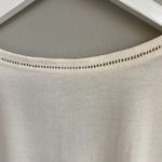 Loft  Ivory Crochet V-Neck Tee Shirt Photo 2