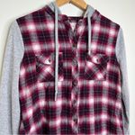 Adam Levine  Button Front plaid Flannel Shirt Shacket lightweight w/ hood size XL Photo 1