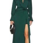 Simkhai Samba Satin Midi Shirt Dress in Emerald, Size 0 New w/Tag Retail $645 Green Photo 0