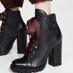 Schutz NEW  Zara Lace Up Combat Style Block Heel Booties Leather Booties Size 7.5 Photo 0
