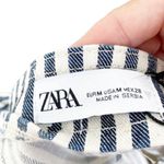 ZARA  Blue White Striped Denim Crop Top Sz M Photo 1