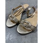 Alexandre Birman  GOLD LEATHER KNOTTED VICKY SANDALS SZ 42 Photo 1