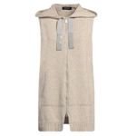 FABIANA FILIPPI Knitted Vest With Drawstring Hood Cashmere EUC Size M Tan Size M Photo 2