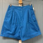 Hunt Club Vtg Size 14 Teal 90s High Waist Pleated Mom Shorts High Rise Pockets Photo 2
