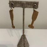 Anthropologie NWOT  Crystal Beaded & Pearl Champagne Glass Statement Earrings Photo 3