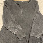 Seven7 Gray Henley Long Sleeve Tee Photo 0