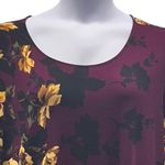 Susan Graver  Tunic Floral Maroon Purple 2X Photo 2