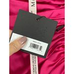 Mac Duggal NEW Size 4 Lipstick Pink Satin Ruched V-Neck Faux Wrap Midi Dress Photo 7