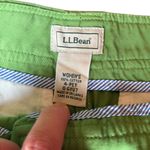 LL Bean Straight Leg Cropped Pants Green Cotton Womens Size 4 Petite Photo 5