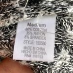 Poof! Black & White Heathered Knit Long Sleeve Open Cardigan Photo 4