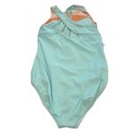 Lands' End  Blue 1/2 Zip Front Athletic Cross Back One Piece Swimsuit Size 12 Photo 6