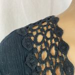 Raviya Black Long Sleeve Crochet Lace Trim Swim Suit Cover Up Dress Top XL Photo 2