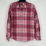Cabela's  Pink Plaid Button Up Shirt Long Sleeve Pockets Stretch Collared Size M Photo 0