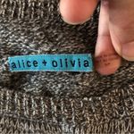 Alice + Olivia Size S Dorie Grey Marled Midi Sweater Dress Wool Cashmere Fringe Photo 2