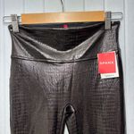 Spanx Shiny Black Croc-Embossed Faux Leather Leggings Size S/P New Photo 4