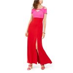 Colorful Cut Out Cold Shoulder Evening Gown Pink and Red Size 6 Nightway Formal Photo 10