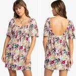 Roxy  Golden Dawn Smocked A-Line Mini Dress in Ash Rose Wallflower Size Large Photo 1