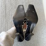 Vtg 90’s Marino Boutique Black White Geometric Square Toe Slingback Heels Sz 8 Photo 7