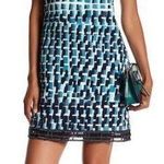 Carmen Marc Valvo  Dress Sleeveless Jade Beaded Cloque Sheath Wool‎  Size 18 Photo 0