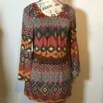 Moa Moa MOA OFF THE SHOULDER BOHEMIAN PATTERNED TUNIC SIZE SMALL Photo 1