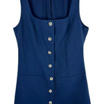 Sincerely Jules  Navy Blue Square Neck Sleeveless Button Up Mini Dress Size M Photo 0