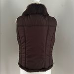 Aryeh Chocolate Brown Down Vest With Fur Trim Sz M/L Photo 4