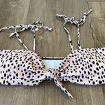 SheIn  bikini top string ties pink black spots swim separates women’s sz L Photo 1