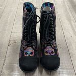 Iron fist  Sugar Hiccups Sequin Skull Combat Boots sz 5 Photo 5