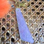 Handmade Beautiful Beacons Purple Sparkle Resin Dangle with Orange Fluff Purse Charm Photo 1