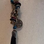 ALDO Signed Long Multi Color Costume Necklace Tassel - Adjustable Length Photo 2