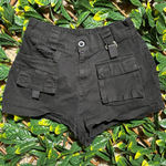 Charlotte Russe y2k Black Cargo Mini Shorts Size Medium Photo 0