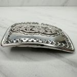 Vintage 1995 Western Rhinestone Belt Buckle Flower Scroll Silver ✨ Photo 7