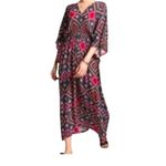 ***Rujuta Sheth Anthro Marie Cinched Caftan/Kaftan Pink Rose Diamond Print Dress Size undefined Photo 1