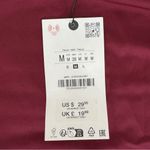 ZARA NWT Pleated Shoulder Bodysuit Medium Burgundy Red Long Sleeve Mock Neck Photo 5