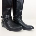 Unisa NWOT  Faux Leather Knee-High Riding Boots with Back Chain in Black Size 8M Photo 1