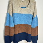 H&M crewneck Pullover Wool Blend multicolor Knit sweater Size XL Photo 1