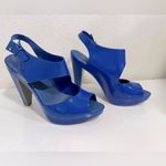 Melissa  Amazonista II Blue Platform Heel Sandals Size 8 VGUC Photo 4