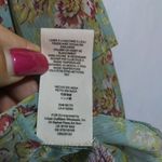 Free People  Golden Age Floral Chiffon Smocked Square Neck Bell Sleeve Blouse S Photo 5