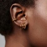 6 Pairs Small Gold Hoop Huggie Earrings for Women Trendy, Dainty 14K Gold Plated Hoop Earrings Set, Twisted Bead Hoop Earrings Lightweight Hypoallergenic Cartilage Earring for Girls Jewelry Photo 2