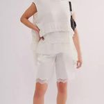 Free People Claire Tee Ivory Tiered Boho Top Size Medium Photo 0