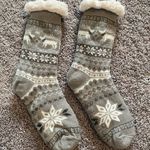 Gray Fuzzy Sherpa Winter Socks Photo 0