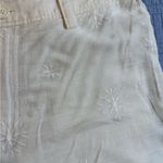 ZARA Cream Embroidered Trousers Photo 4