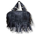 NWT Deadstock CBGB & OMFUG Genuine Leather Black Fringe Satchel Bag Photo 1