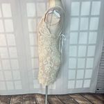 Hello Molly Cream Lace Halter Open Back Bodycon Mini Dress Size 12 Photo 5